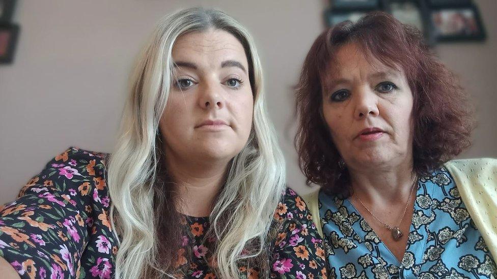 Milly Tofield and Debbie Jenkins sitting together