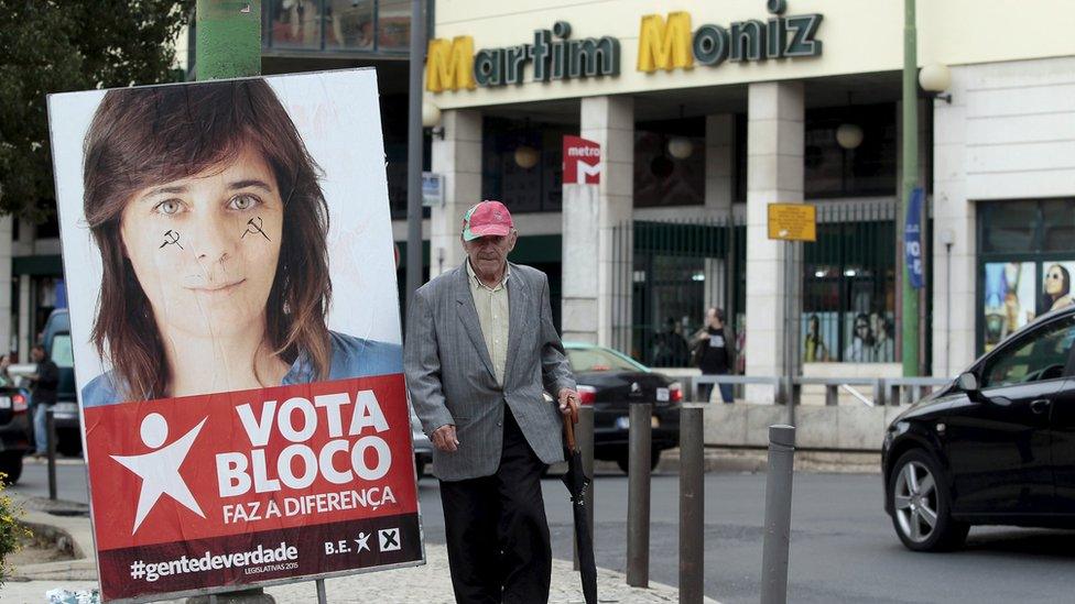 Poster of Left Bloc spokeswoman Catarina Martins (20 Oct)