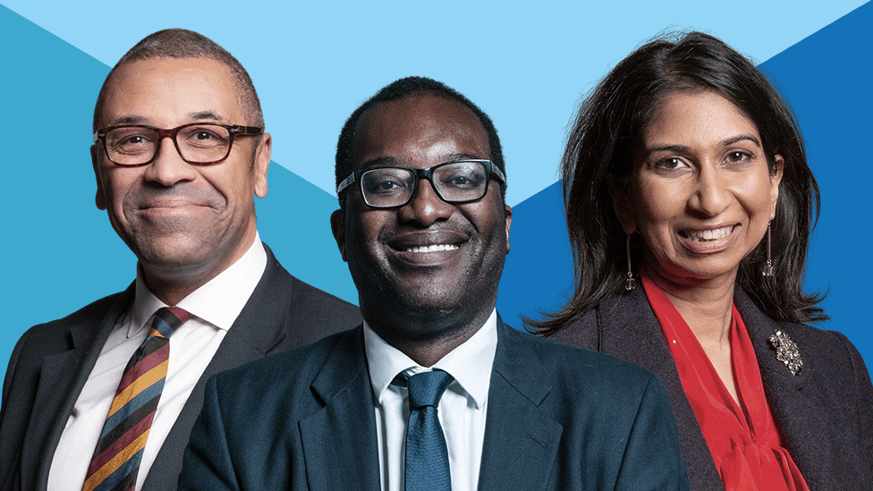 Chancellor Kwasi Kwarteng, Foreign Secretary James Cleverly and Home Secretary Suella Braverman