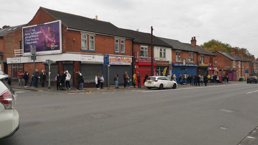 Queue to get a selfie of Banksy artwork