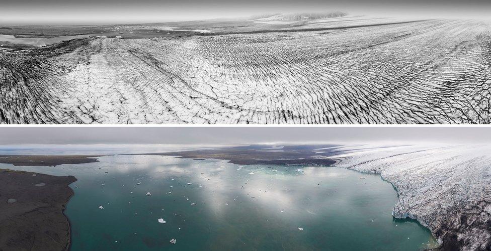 Breiðamerkurjökull 1989 and 2019