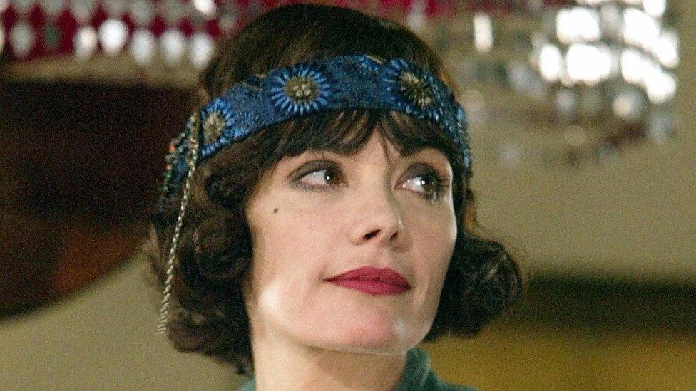 Actress Marie Trintignant pictured on the set of French TV series Colette