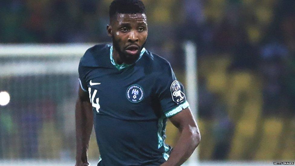 Kelechi Iheanacho in action for Nigeria