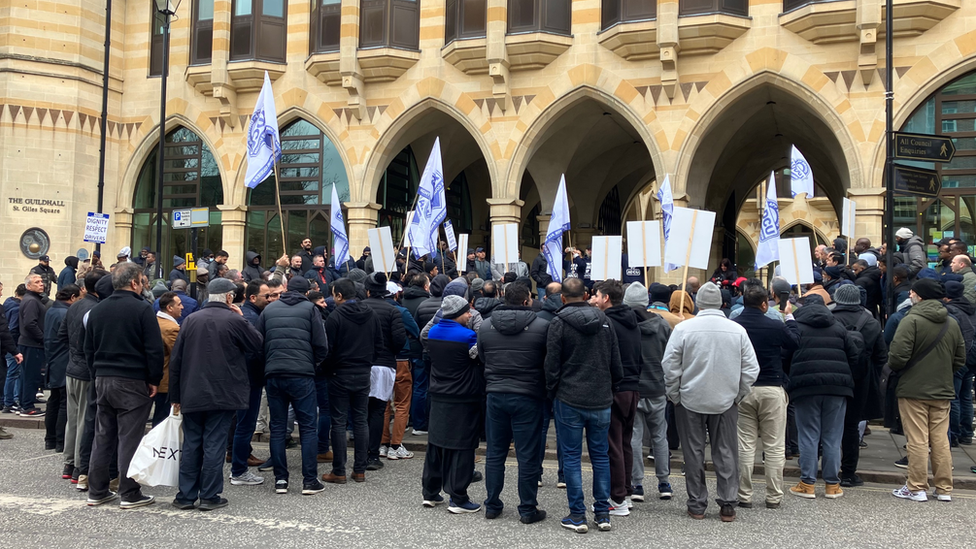 Protesters in Northampton