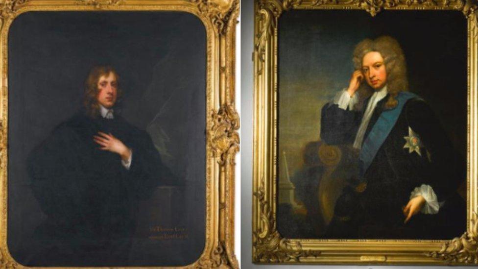 Portraits of Sir Thomas Crew (left) and Henry Grey, 1st Duke of Kent