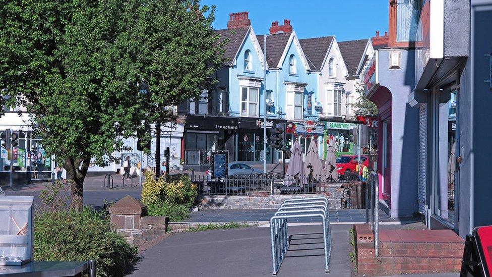 Shops and accommodation on Uplands Crescent