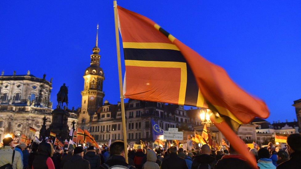 Pegida rally in Dresden, 12 Oct 15