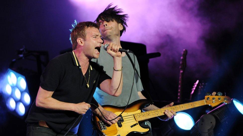 Blur at Glastonbury in 2009