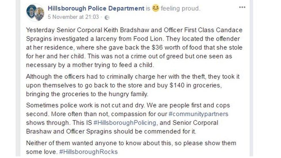 Facebook of Hillsborough Police Department