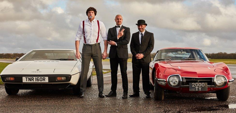 Andrew Flintoff, Paddy McGuinness and Chris Harris in Top Gear