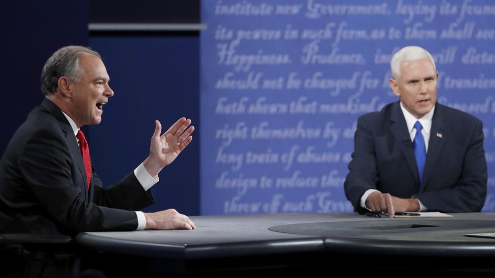 Kaine and Pence at debate