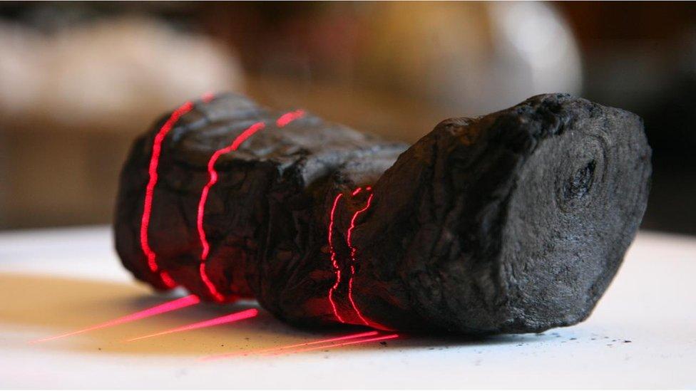 The burned remains of the ancient scroll