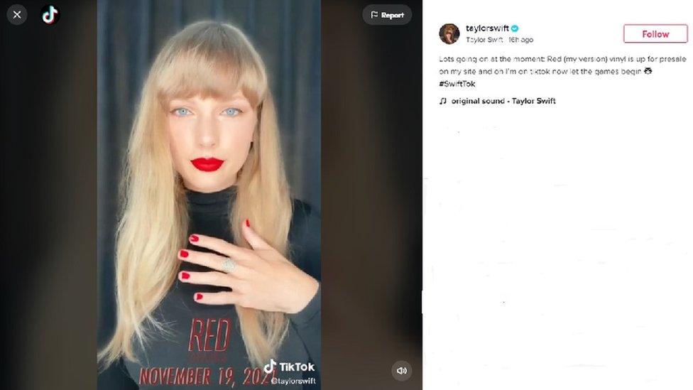 taylor swift's ticktok