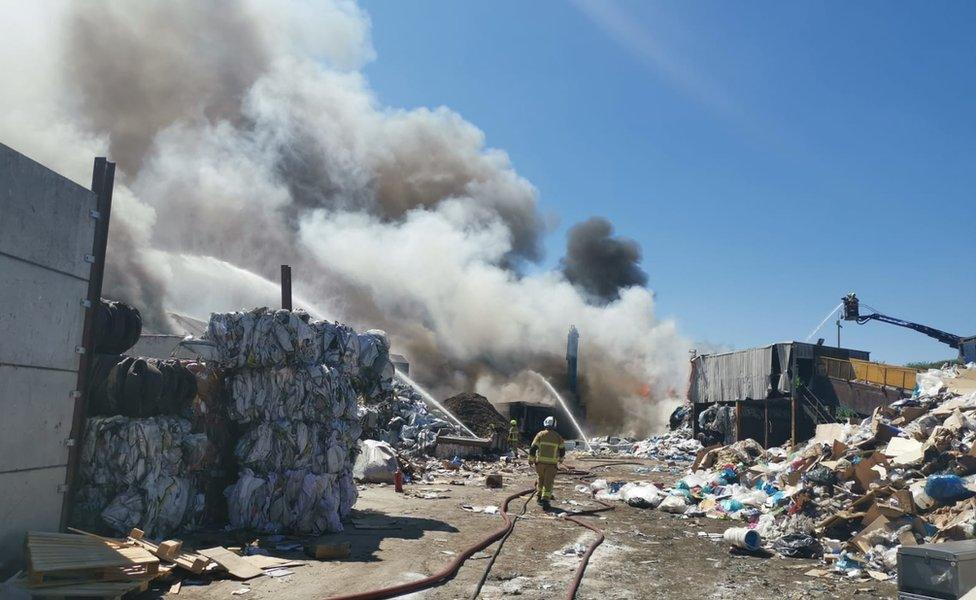 fire at recycling centre