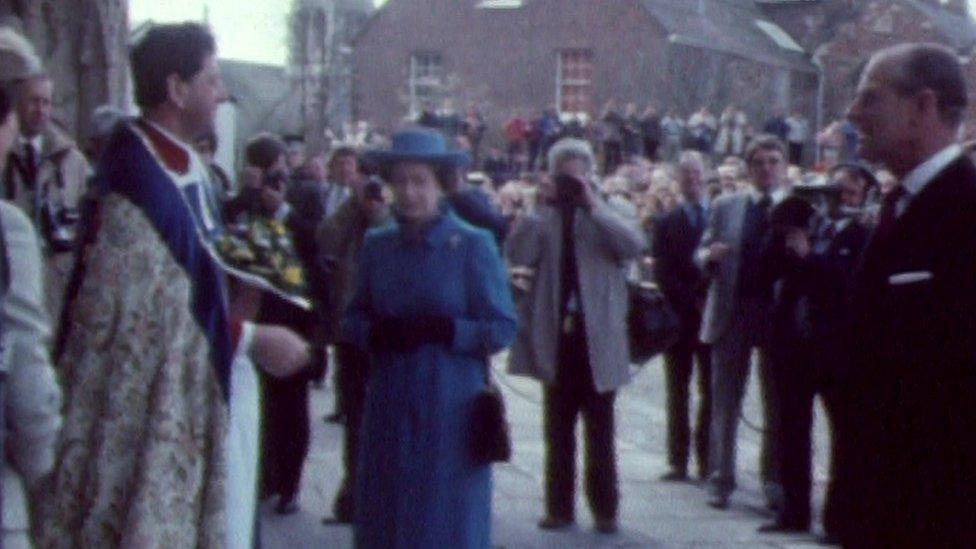 Queen and Duke of Edinburgh at Exeter Cathedral in 1983