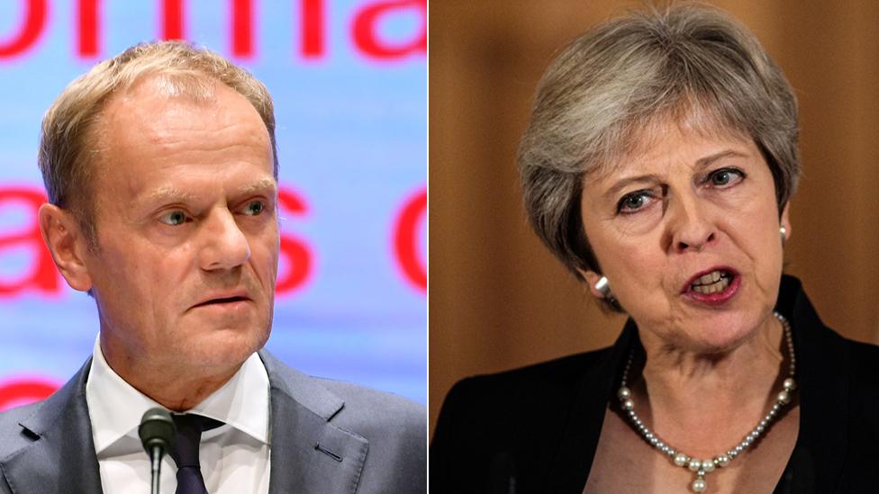 Donald Tusk and Theresa May