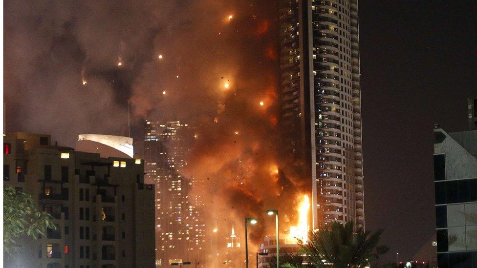 hotel fire dubai