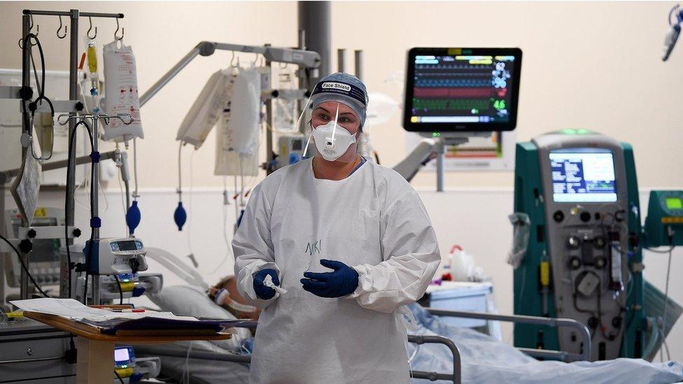 File pic of ICU staff at University Hospital Monklands