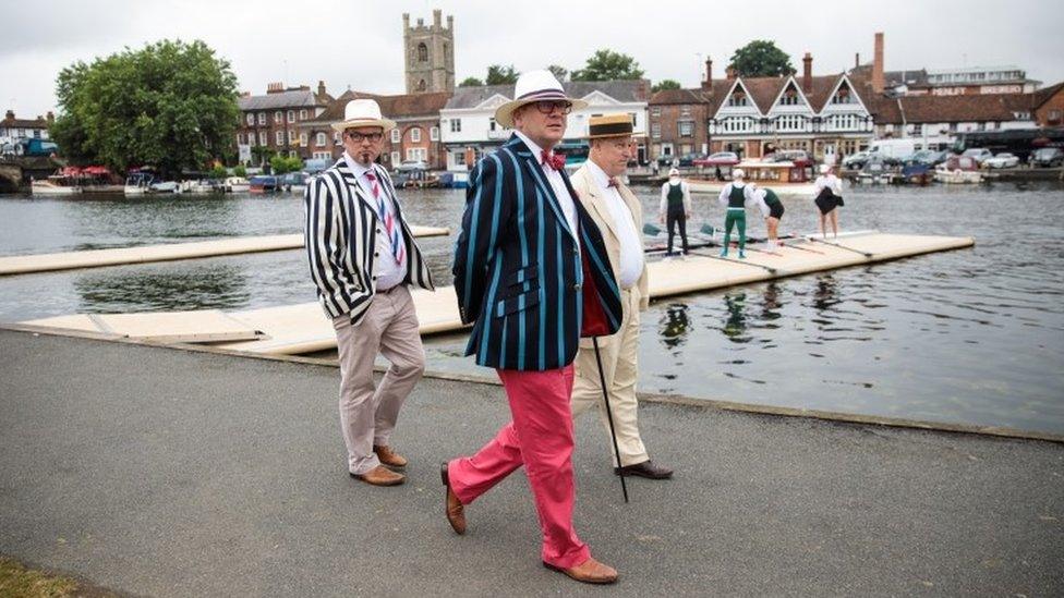 Spectators in boating blazers