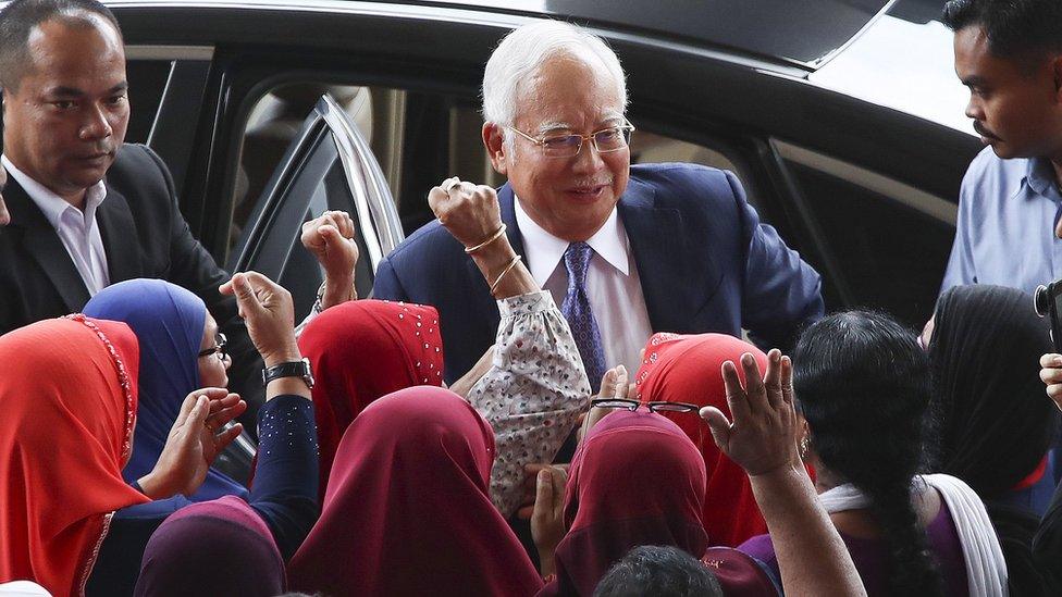 Najib Razak arrives at Kuala Lumpur High Court, Malaysia, 3 April 2019