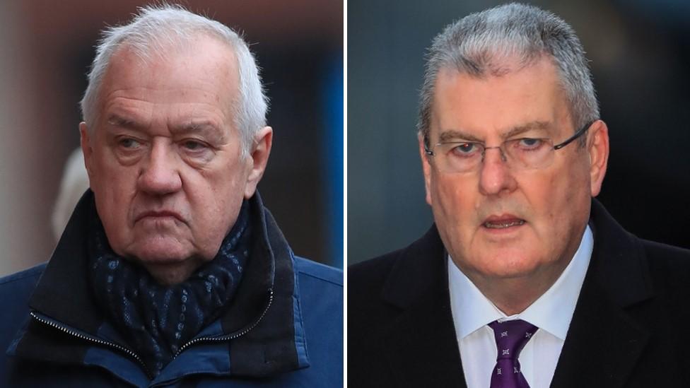 David Duckenfield (left) and Graham Mackrell arrive at Preston Crown Court