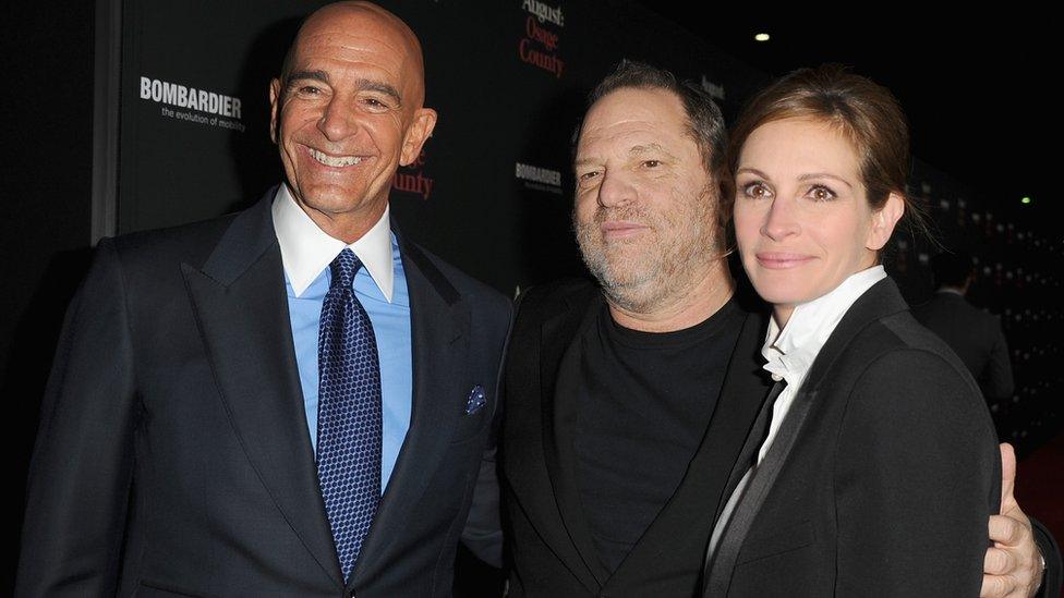 Thomas J Barrack Jr with Harvey Weinstein and Julia Roberts