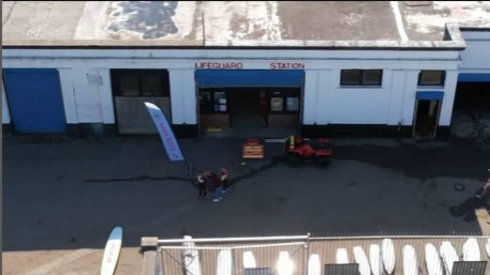 lifeguard building from the air