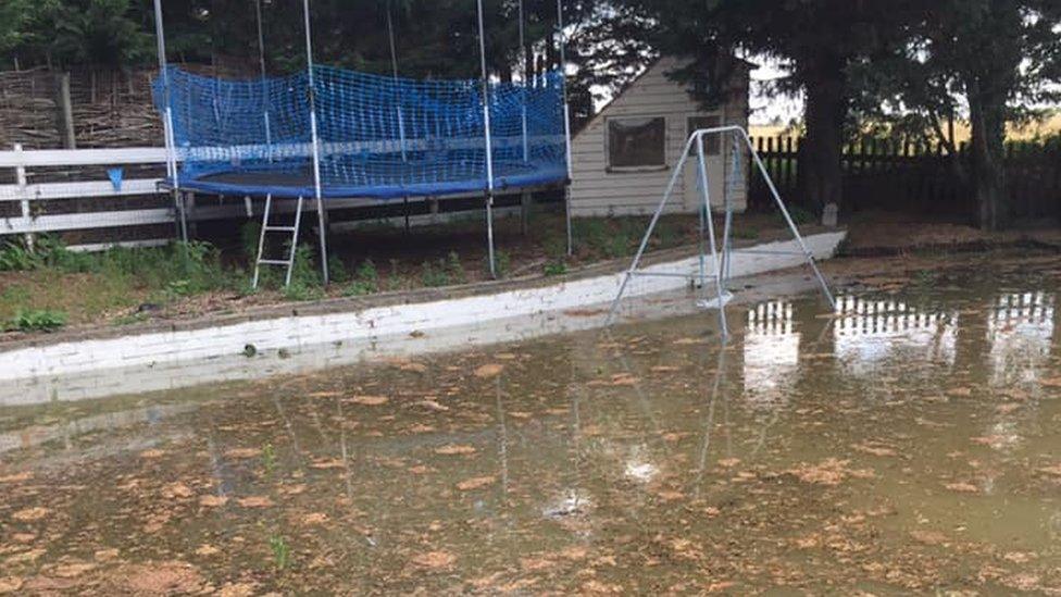 Sharon Jackson's flooded garden