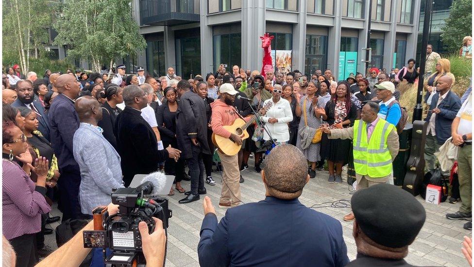 People at the memorial service in Croydon