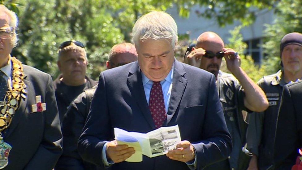 First Minister Carwyn Jones attended the memorial