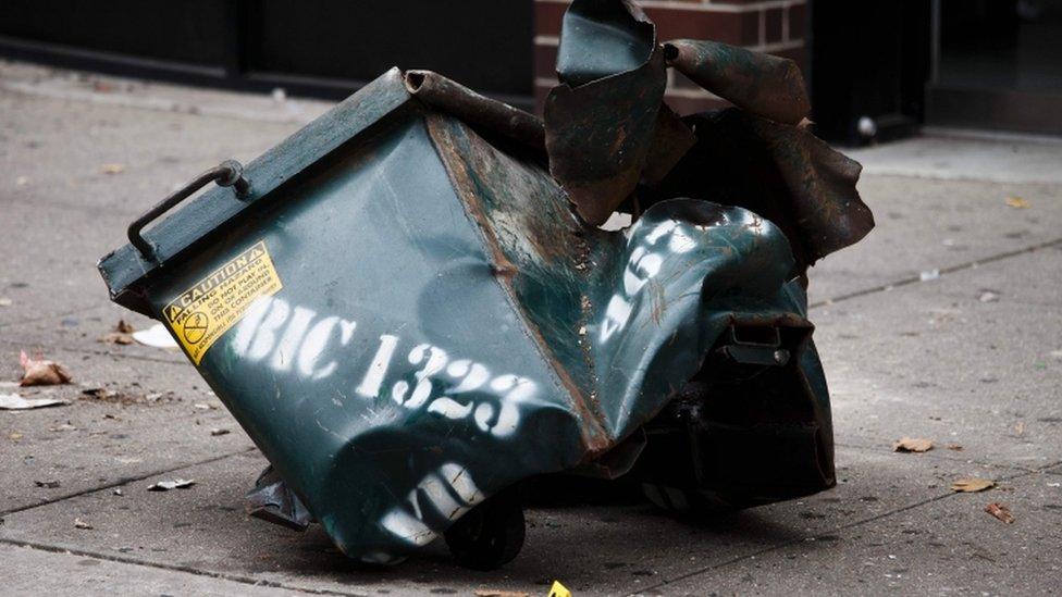 Mangled box in New York, 18 Sept