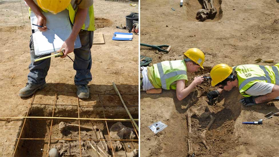 Archaeologists at Knobb's Farm, Somersham