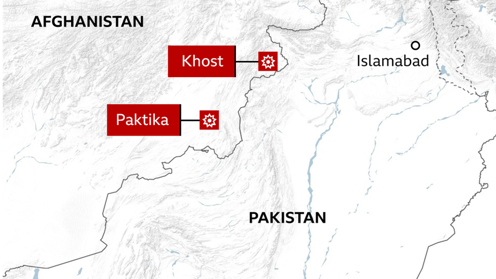 A map showing Afghanistan and Pakistan