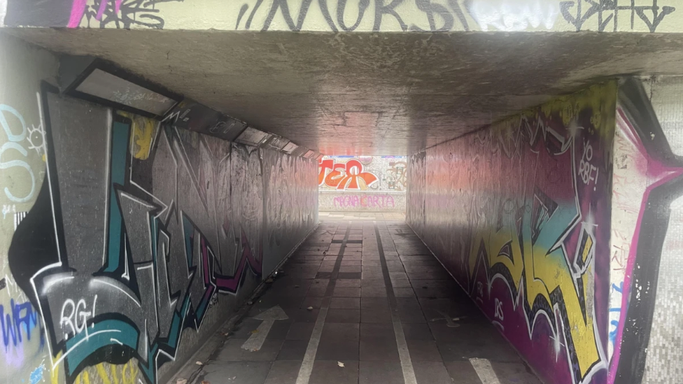 Part of the underpass