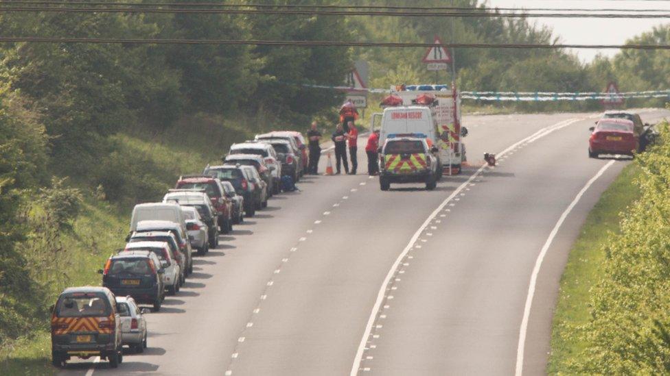 Search vehicles after Elton accident