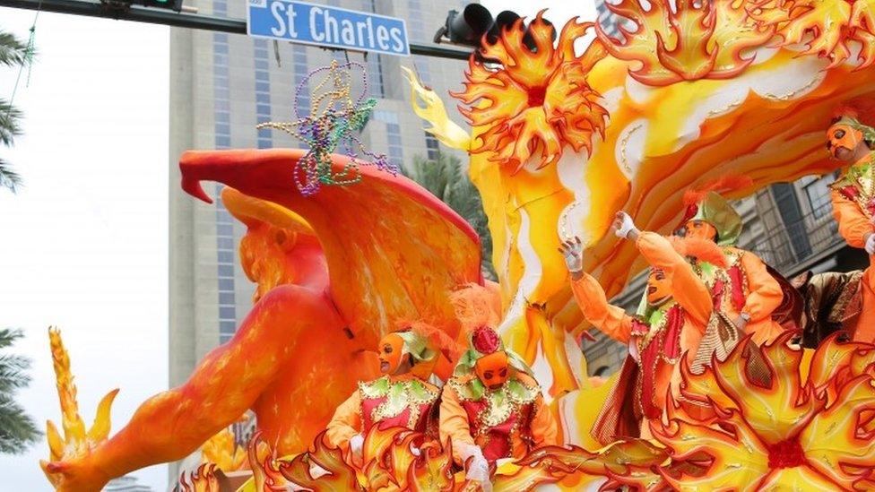 Carnival procession in New Orleans, the US. Photo: 28 February 2017