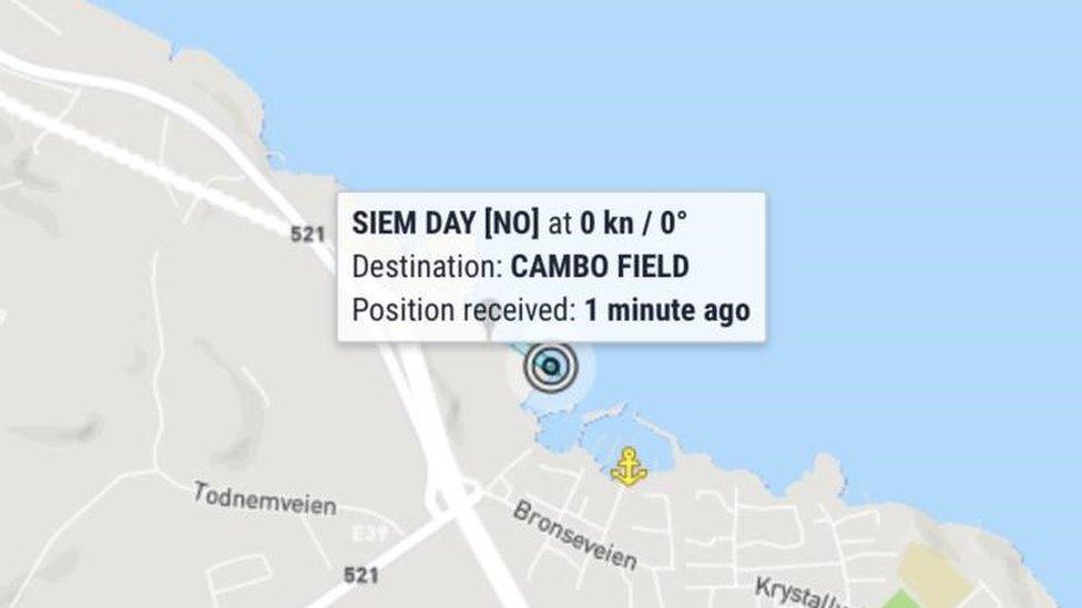 Vessel montoring data from marinetraffic.com