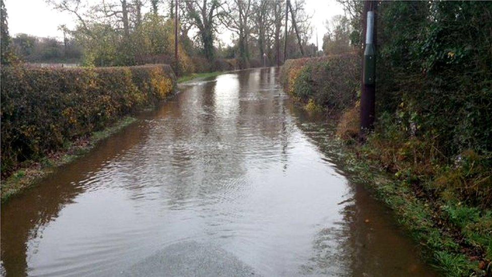 Flooded road