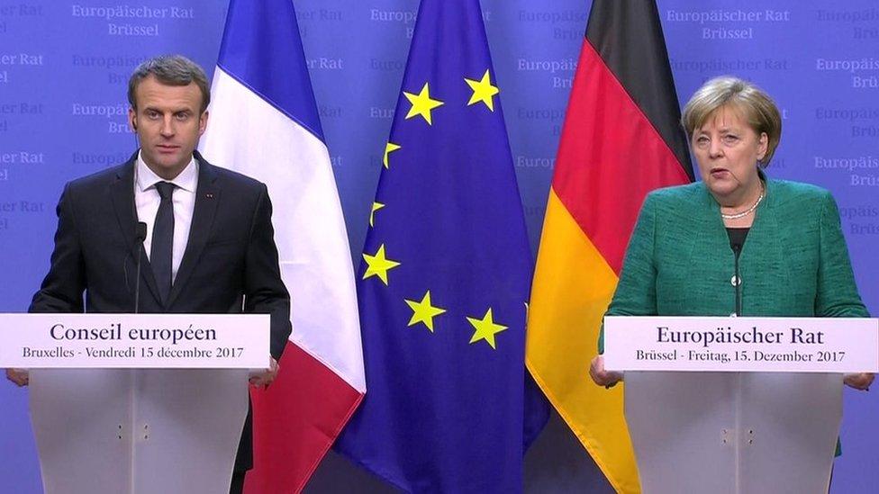 Emmanuel Macron and Angela Merkel