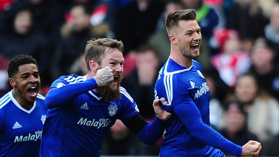 Anthony Pilkington celebrates his winner at Ashton Gate