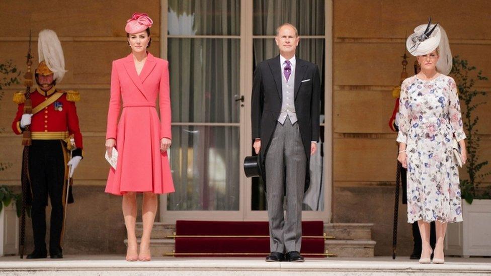 Duchess of Cambridge, Prince Edward, Earl of Wessex, and Sophie, Countess of Wessex,