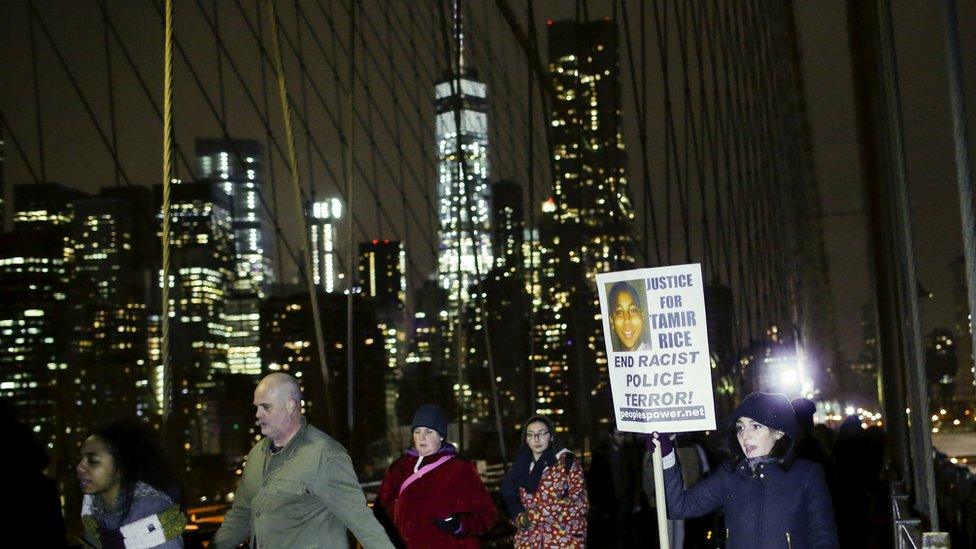 Protesters in New York