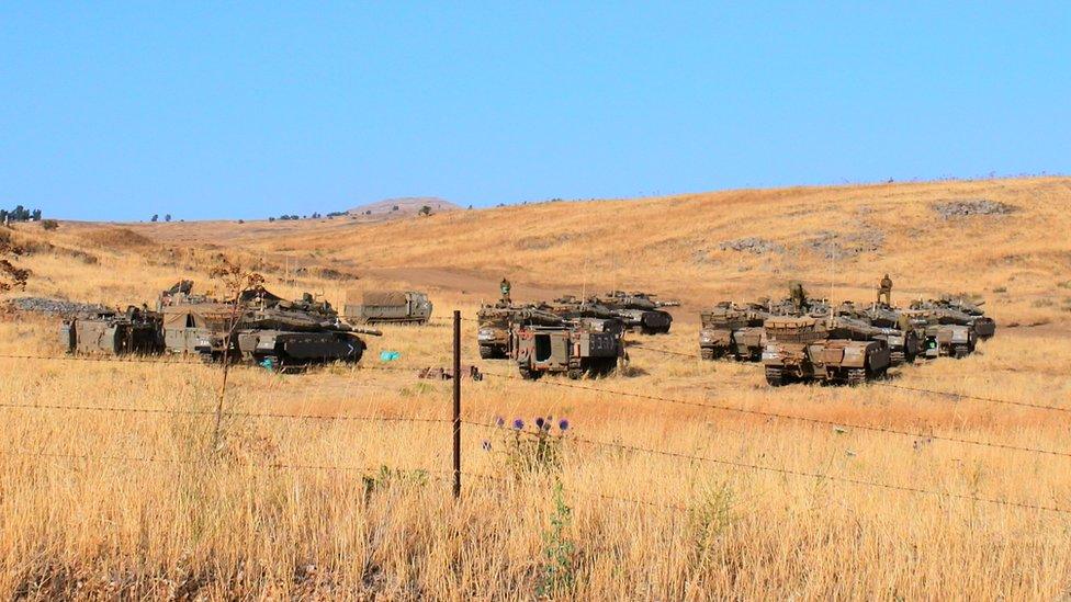 Tanks in the Golan Heights