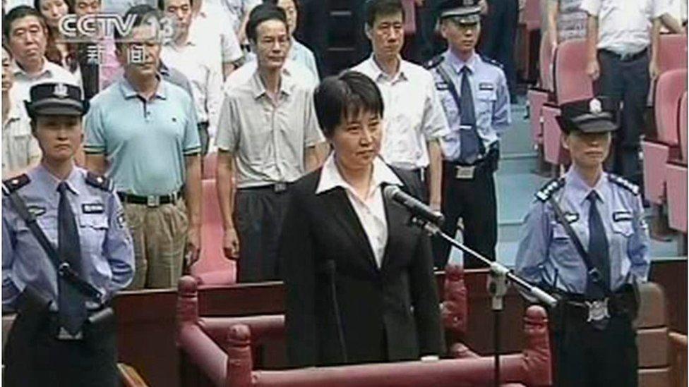 Gu Kailai in the dock during her trial in 2012