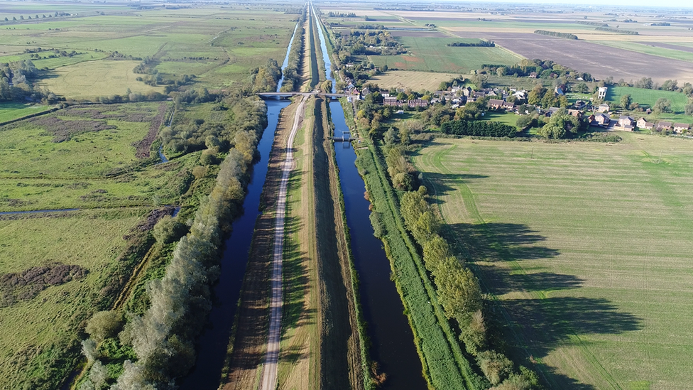 Ouse Washes by Welney, on the Norfolk-Cambridgeshire border