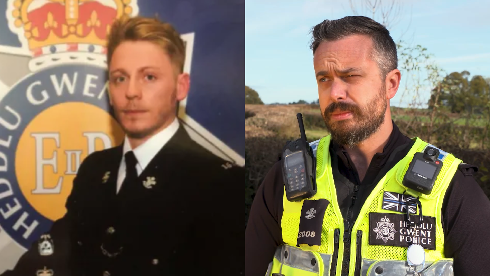 PC Mark Burbidge (right) and PC Owain Smallwood