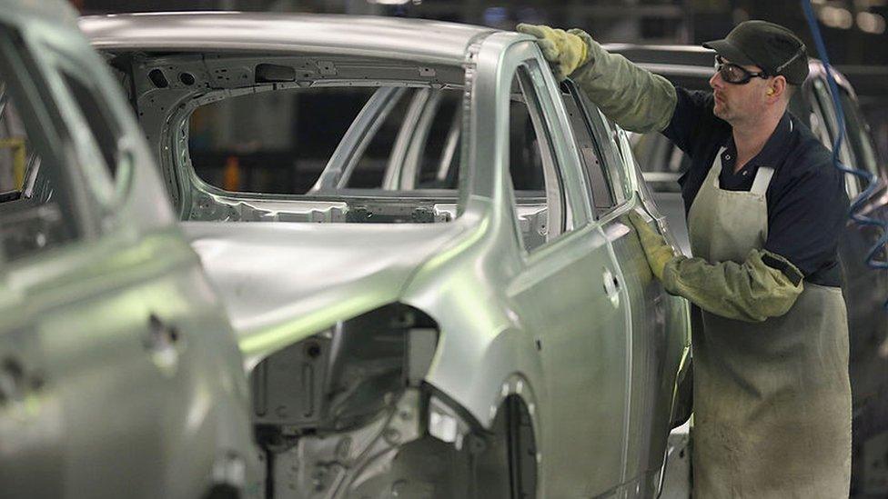 Worker working at Nissan factory