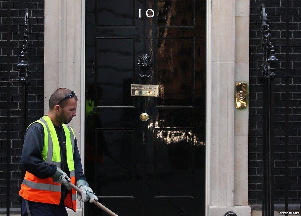 Road sweeper in Downing Street