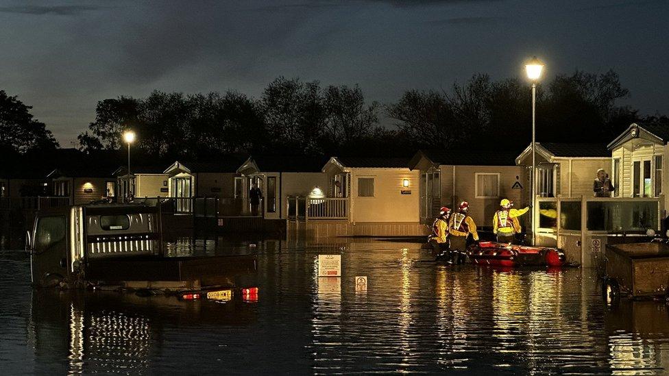 Flooded caravan park