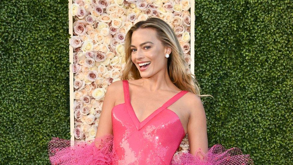 Margot Robbie at the 81st Golden Globe Awards held at the Beverly Hilton Hotel on January 7, 2024 in Beverly Hills, California. (Photo by Michael Buckner/Golden Globes 2024/Golden Globes 2024 via Getty Images)